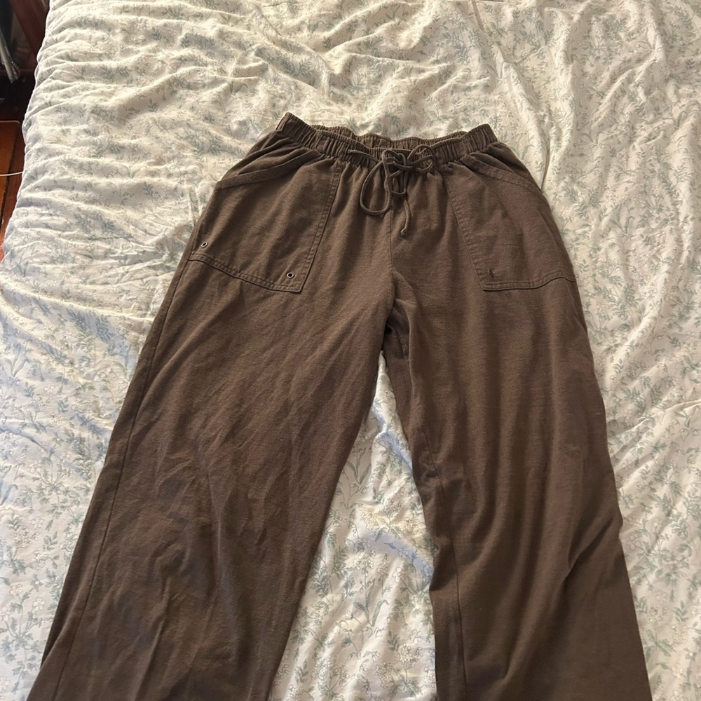 Cathy Daniels Olive Green Floral Pants